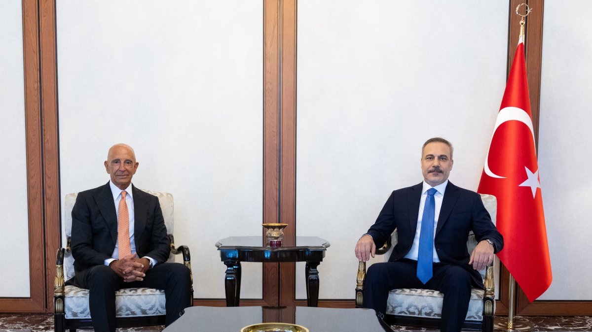 Turkish Foreign Minister Hakan Fidan (R) hosted Tom Barrack, Ankara, Türkiye, July 27, 2026. (AA Photo)