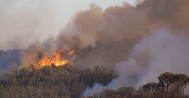 Firefighters battle a wildfire in Catalonia as flames spread, prompting mass evacuations, Girona, Spain, 3 July, 2026. (AA Photo)