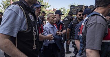 Former Tunceli Governor Tuncay Sonel is transferred to the Erzurum Courthouse, Erzurum, Türkiye, July 27, 2026. (AA Photo)