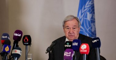 U.N. Secretary-General Antonio Guterres speaks during a press conference, Damascus, Syria, July 26, 2026. (Reuters Photo)