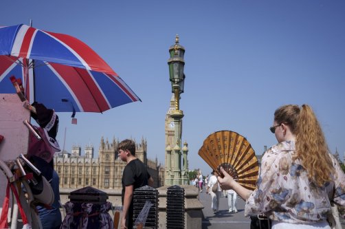 Visitors walk on the Southbank during the hottest day in June recorded, London, England, U.K., June 24, 2026. (Getty Images Photo)