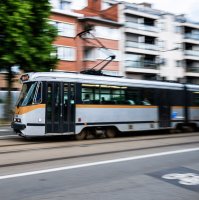 A tram of the Brussels public transport company STIB-MIVB, in Brussels, June 1, 2026. (AFP Photo)