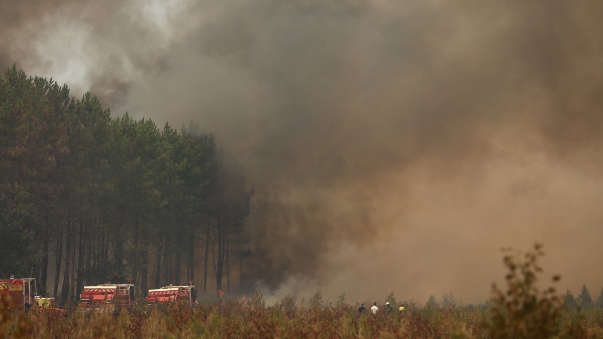 Forest fires intensify as teams try to control the blazes, Gironde, France, July 27, 2026. (AA Photo) 