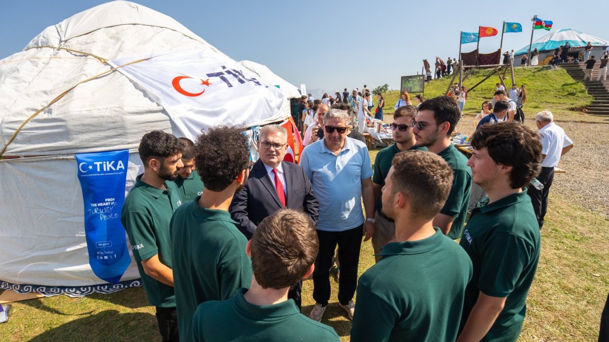 Students participating in TIKA's Development Ambassadors Program attend the 5th National Highland Festival, Göygöl, Azerbaijan, July 27, 2026. (Courtesy of  TIKA)