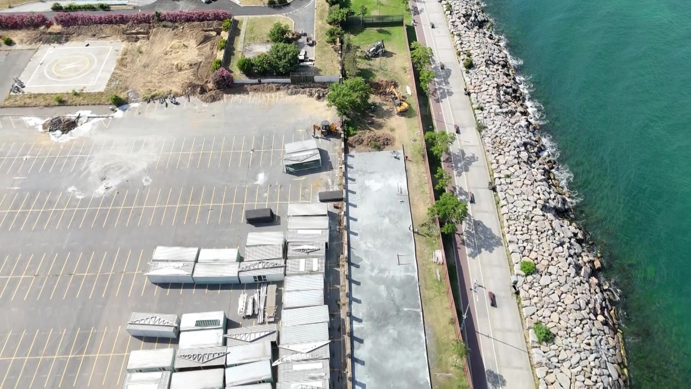 An aerial view shows the construction site of the Kadıköy Waterfront Mosque, Istanbul, Türkiye, June 10, 2026. (IHA Photo) 