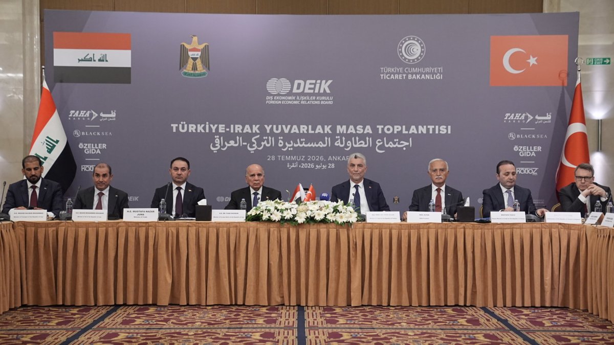 Turkish and Iraqi delegations attend the Türkiye-Iraq Business Roundtable Meeting in Ankara, July 28, 2026. (AA Photo)