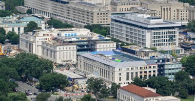Construction continues at Federal Reserve buildings, Washington, D.C., U.S., July 11, 2026. (Reuters Photo)