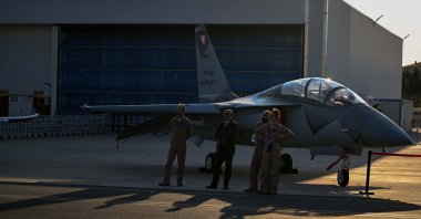 The Hürjet advanced jet trainer is on display on the sidelines of the NATO summit, Ankara, Türkiye, July 7, 2026. (AA Photo)