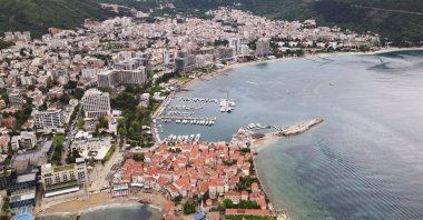 A drone view of Budva ahead of the summer tourist season, Montenegro, April 30, 2026. (Reuters Photo)