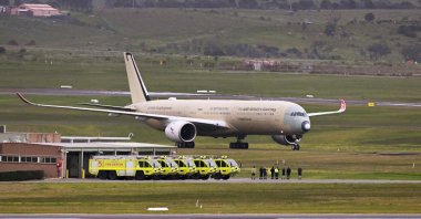 A Qantas A350-1000ULR arrives at Tullamarine Airport, Melbourne, Australia, July 24, 2026. (AFP Photo)