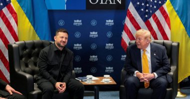  U.S. President Donald Trump holds a bilateral meeting with Ukrainian President Volodymyr Zelenskyy alongside the NATO leaders' summit at the Beştepe Presidential Compound in Ankara, Türkiye, July 8, 2026. (Reuters File Photo)