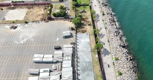 An aerial view shows the construction site of the Kadıköy Waterfront Mosque, Istanbul, Türkiye, June 10, 2026. (IHA Photo) 