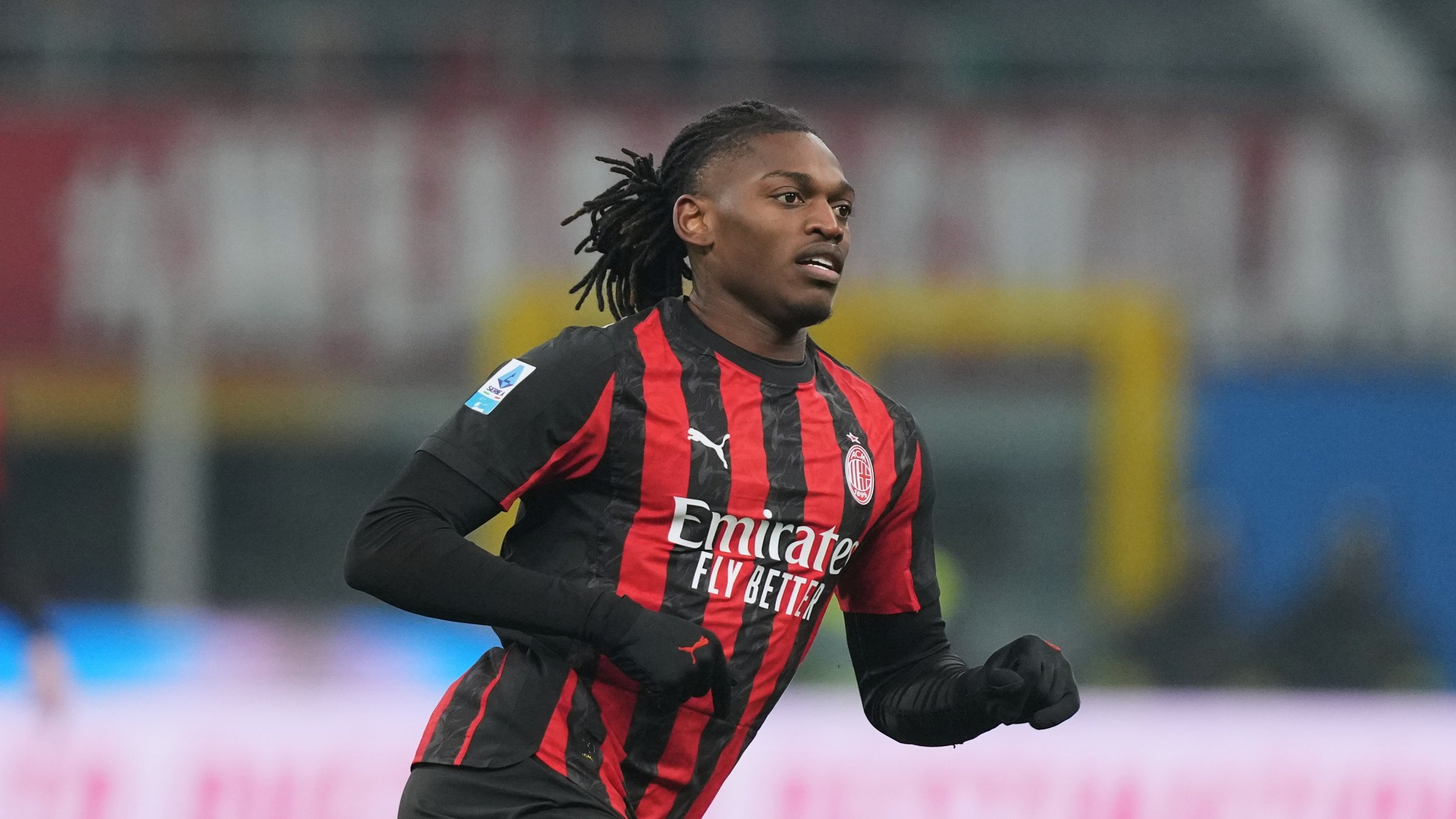 AC Milan's Rafael Leao during the Serie A match against Genoa, Milan, Italy, Jan. 8, 2026. (AP Photo)