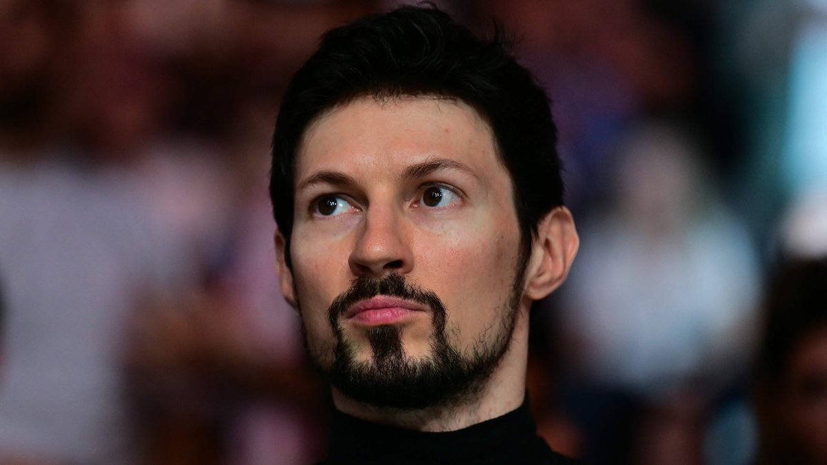 Telegram messaging app CEO and co-founder Pavel Durov watches the bantamweight bout between Russia's Said Nurmagomedov and the U.S.' Mario Bautista at UFC 321 at Etihad Arena, Abu Dhabi, UAE, Oct. 25, 2025. (AFP Photo)