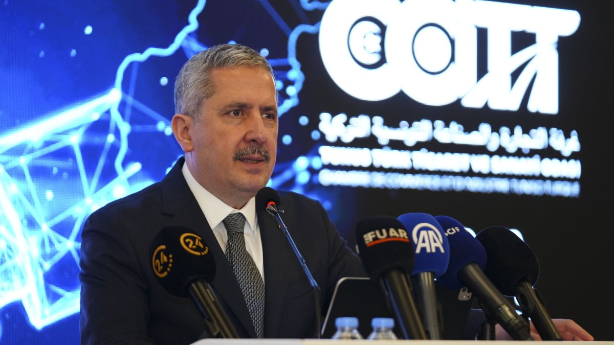 Deputy Trade Minister Mahmut Gürcan speaks at the Türkiye-Tunisia Business and Investment Development Forum, Istanbul, Türkiye, July 29, 2026. (AA Photo)