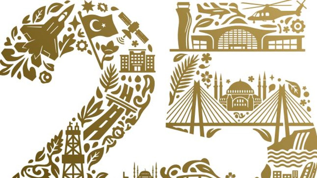 A view of the logo with a title reading "AK Party At 25". (DHA Photo) 