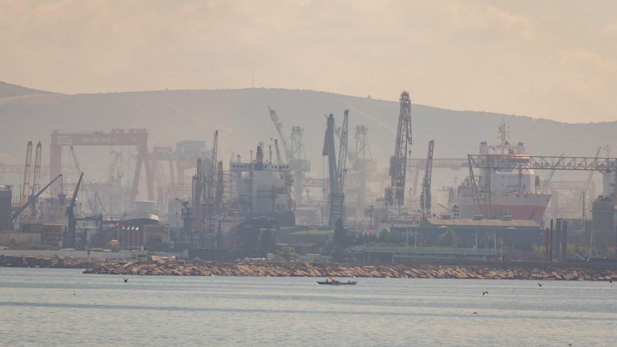 A view of a shipyard zone in Tuzla district, Istanbul, Türkiye, July 16, 2026. (Reuters Photo)