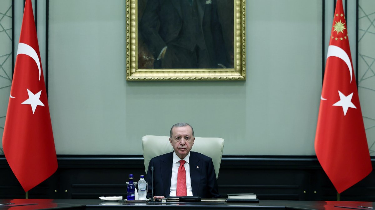 President Recep Tayyip Erdoğan chairs a cabinet meeting in the capital Ankara, July 29, 2026. (DHA Photo)