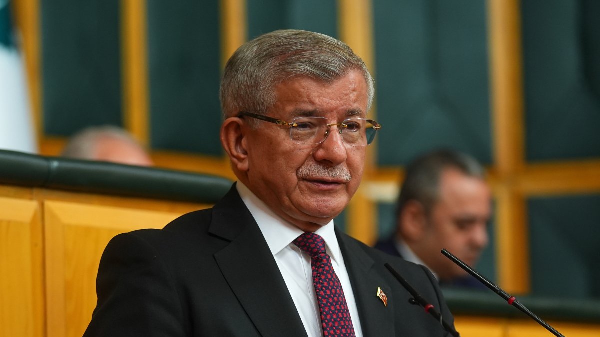 GP Chairman Ahmet Davutoğlu speaks at a parliamentary group meeting of the New Way Party (Yeni Yol Partisi) in Ankara, July 22, 2026. (AA File Photo)