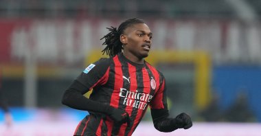 AC Milan's Rafael Leao during the Serie A match against Genoa, Milan, Italy, Jan. 8, 2026. (AP Photo)