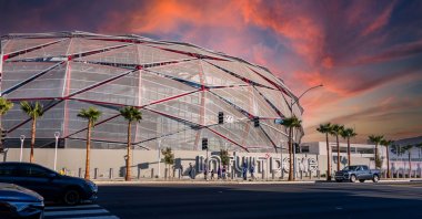 The Intuit Dome, home of the Los Angeles Clippers, rises above the streets of Inglewood, California, U.S., April 10, 2024. (Shutterstock Photo)