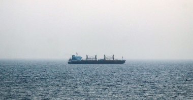 A vessel transits the Bab el-Mandeb Strait off the coast of southern Yemen, July 25, 2026. (AFP Photo)