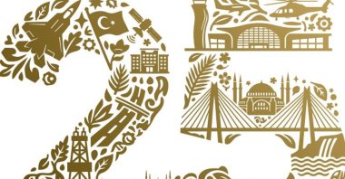 A view of the logo with a title reading "AK Party At 25". (DHA Photo) 