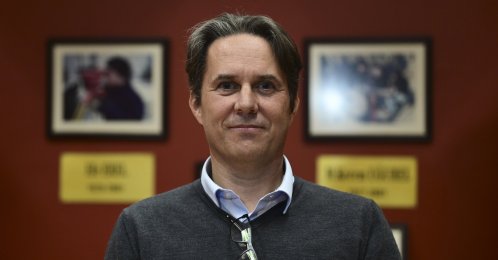 Professor Peter Talloen, head of the Sagalassos excavations, poses for a photo during an interview, Ankara, Türkiye, April 14, 2026. (AA Photo)