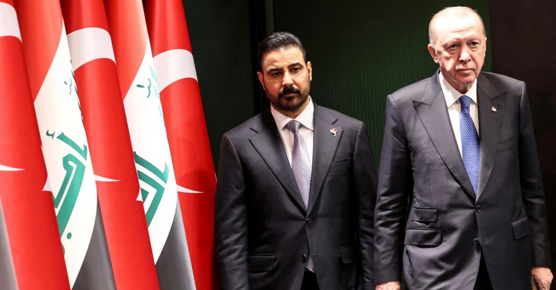 President Recep Tayyip Erdoğan and Iraqi Prime Minister Ali al-Zaidi arrive to address a joint press conference following their meeting at the Presidential Complex, Ankara, Türkiye, July 28, 2026. (AFP Photo)