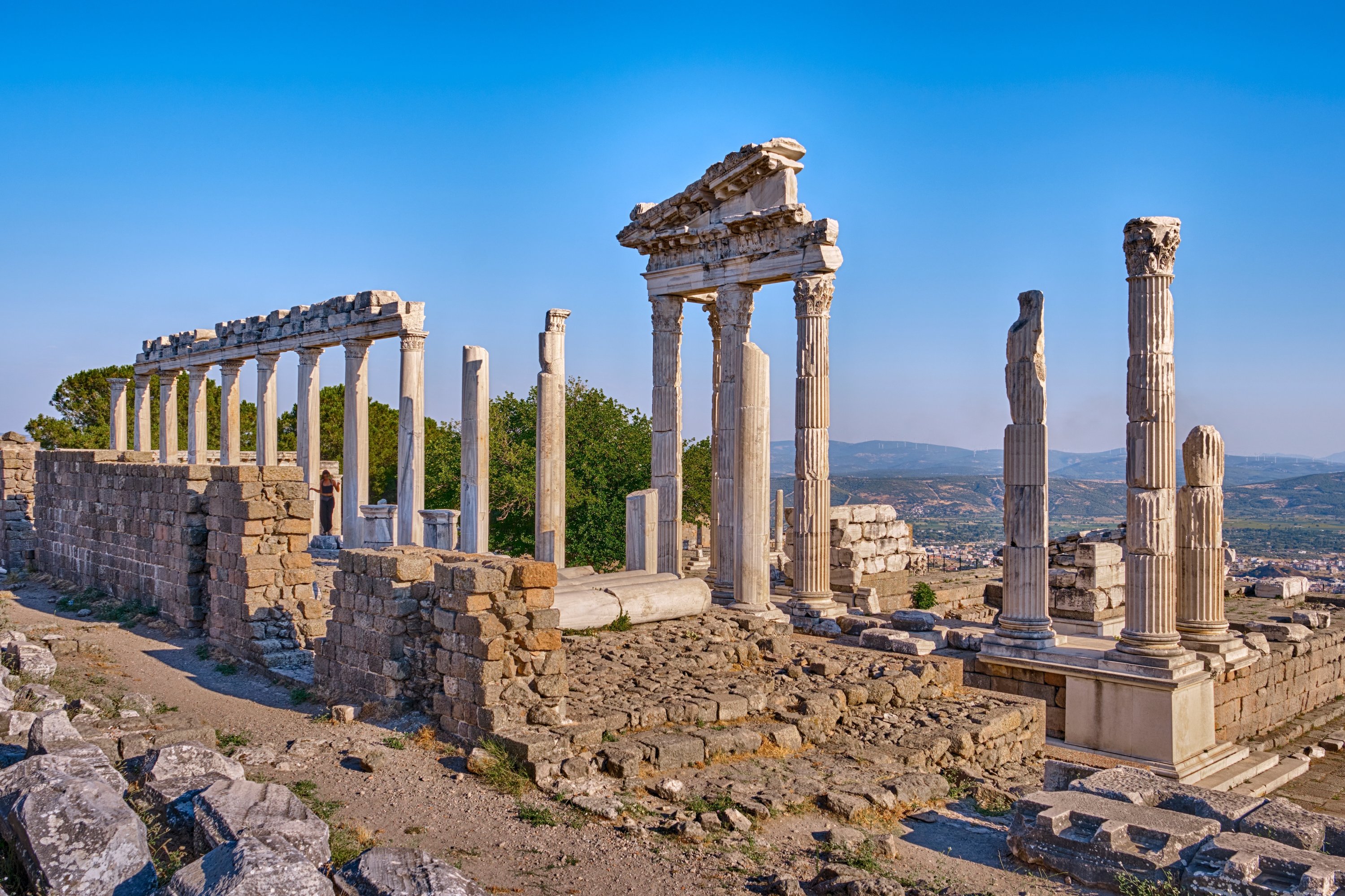 An undated aerial view of the ancient city of Pergamon, Izmir, Türkiye. (Shutterstock Photo)