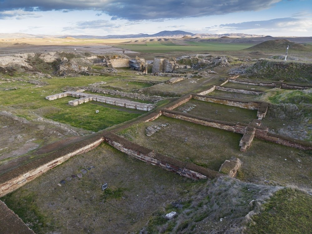 An undated aerial view of the Gordion ruins, Ankara, Türkiye. (Shutterstock Photo)