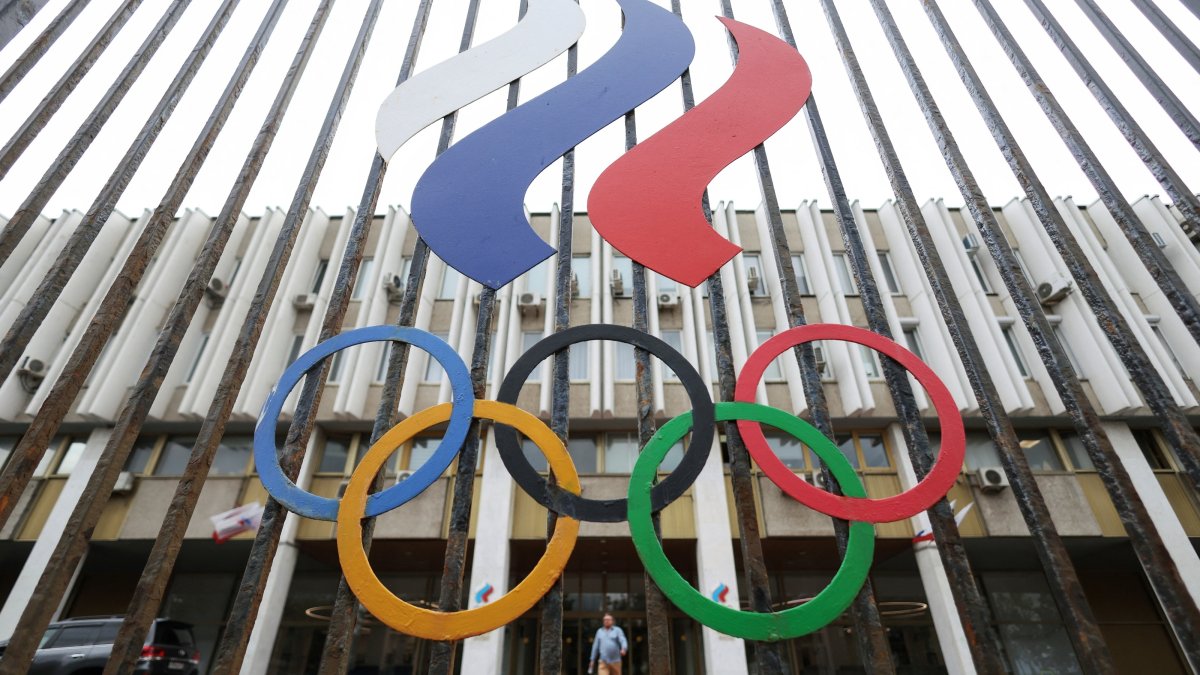 A man walks at the Russian Olympic Committee headquarters, Moscow, Russia, July 8, 2026. (Reuters Photo)