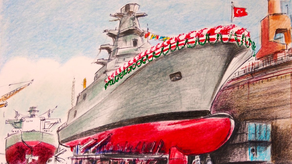 "International cooperation is a strong option for the U.S. Navy to rapidly rebuild its fleet. A potential partnership with Türkiye would provide the U.S. with significant strategic advantages." (Illustration by Erhan Yalvaç)