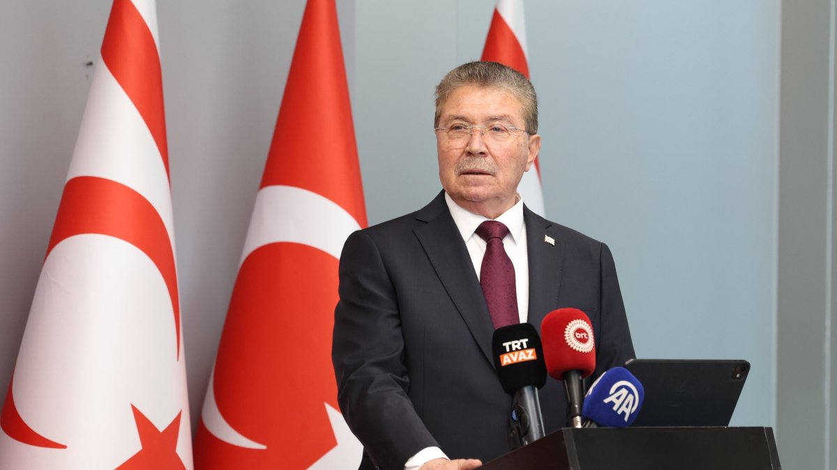 Turkish Republic of Northern Cyprus (TRNC) Prime Minister Ünal Üstel speaks at an event, Lefkoşa (Nicosia), TRNC, March 5, 2026. (AA Photo)