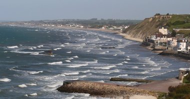 A general view of Arromanches commune and the remains of Mulberry Harbour, Normandy, France, May 13, 2019. (EPA Photo)