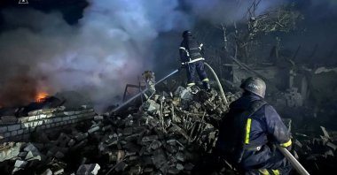 Emergency personnel work following a Russian missile strike at a location given as Kryvyi Rih, Dnipropetrovsk region, Ukraine, in this handout image, July 30, 2026. (Reuters Photo)