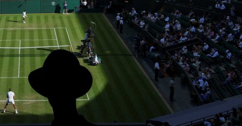 General view during the warm-up between Croatia's Dino Prizmic and Canada's Felix Auger Aliassime ahead of their Wimbledon second-round match at All England Lawn Tennis and Croquet Club, London, U.K., July 1, 2026. (Reuters Photo)