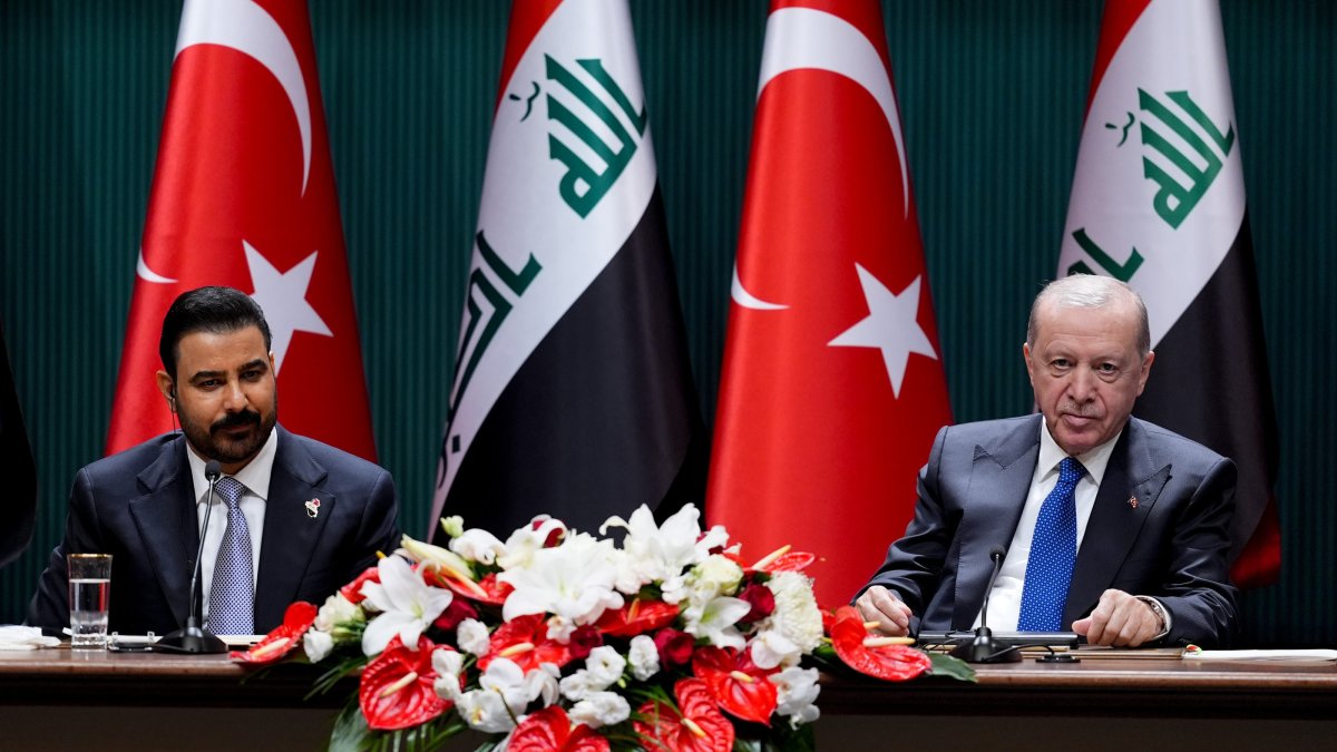 President Recep Tayyip Erdoğan and Iraqi Prime Minister Ali al-Zaidi hold a press conference following bilateral meetings, Ankara, Türkiye, July 28, 2026. (AA Photo)