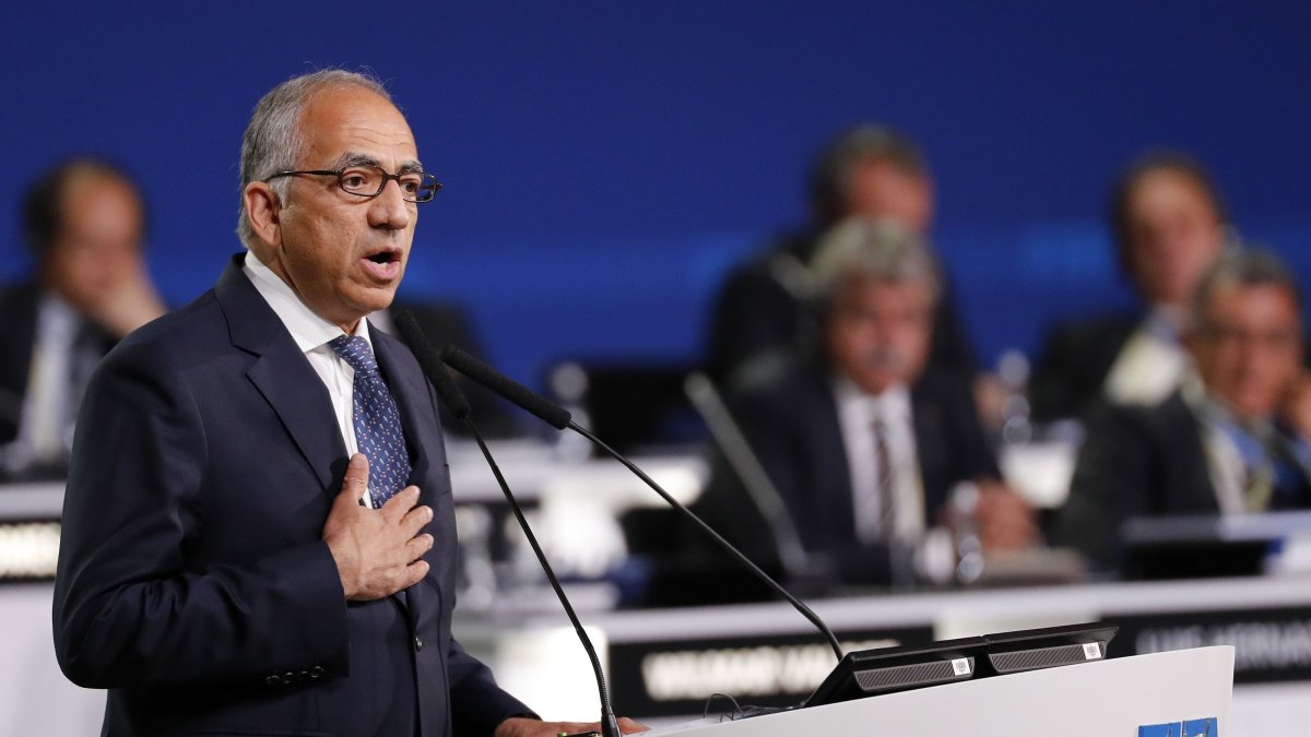 Carlos Cordeiro speaks during the presentation of the Canada Mexico United States 2026 FIFA World Cup bid at the 68th FIFA Congress in Moscow, Russia, June 13, 2018. (EPA File Photo)