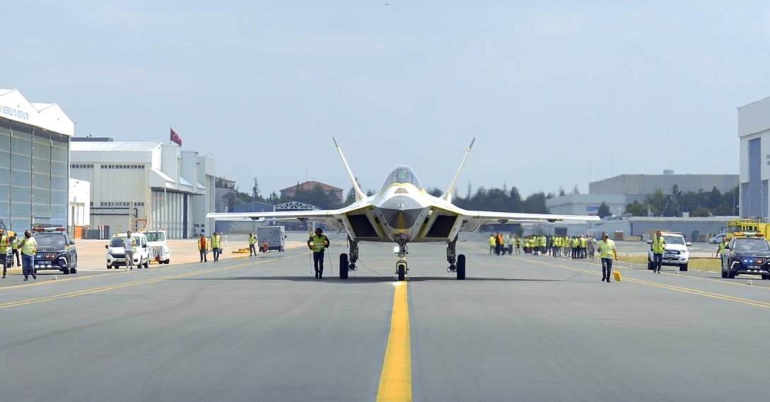 Türkiye's Kaan fighter jet is seen on a runway, Ankara, Türkiye, July 31, 2026. (DHA Photo)