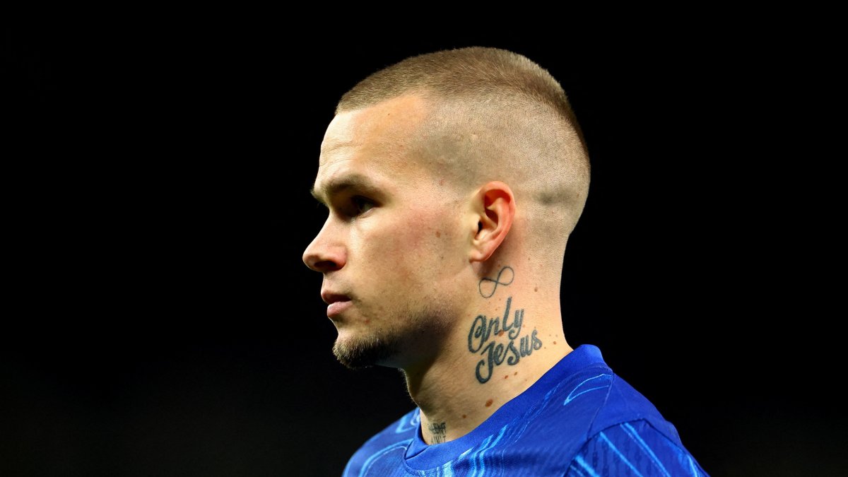 Chelsea's Mykhailo Mudryk reacts during the Premier League match against Manchester United at Old Trafford, Manchester, U.K., Nov. 3, 2024. (Reuters Photo)