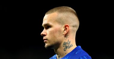 Chelsea's Mykhailo Mudryk reacts during the Premier League match against Manchester United at Old Trafford, Manchester, U.K., Nov. 3, 2024. (Reuters Photo)