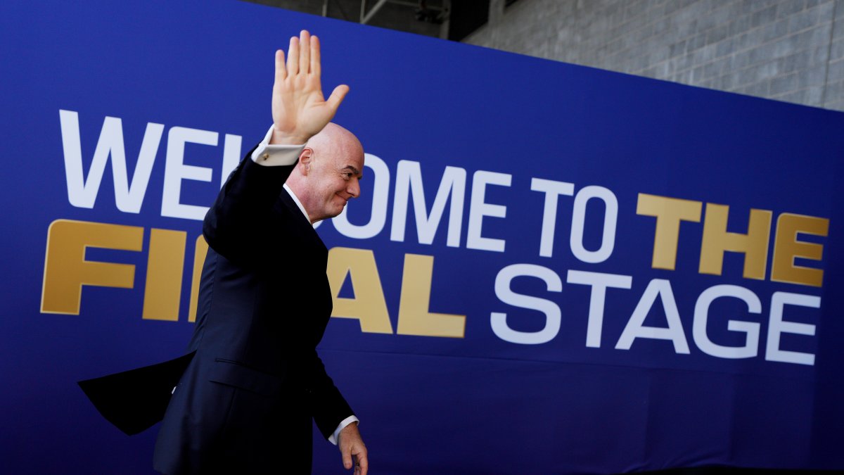 FIFA President Gianni Infantino before the FIFA World Cup 2026 final between Spain and Argentina, in East Rutherford, New Jersey,  July 19, 2026. (Getty Images Photo)