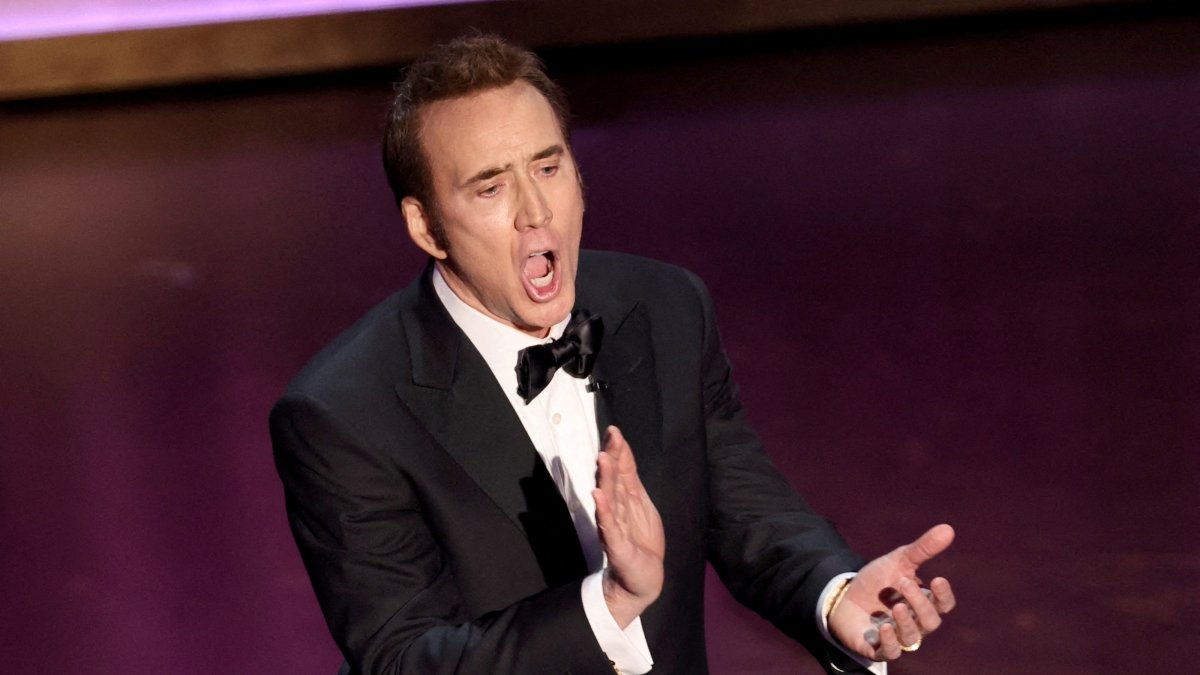 Nicholas Cage presents the nominees for the Oscar for Best Actor during the Oscars show, Los Angeles, California, U.S., March 10, 2024. (Reuters Photo)