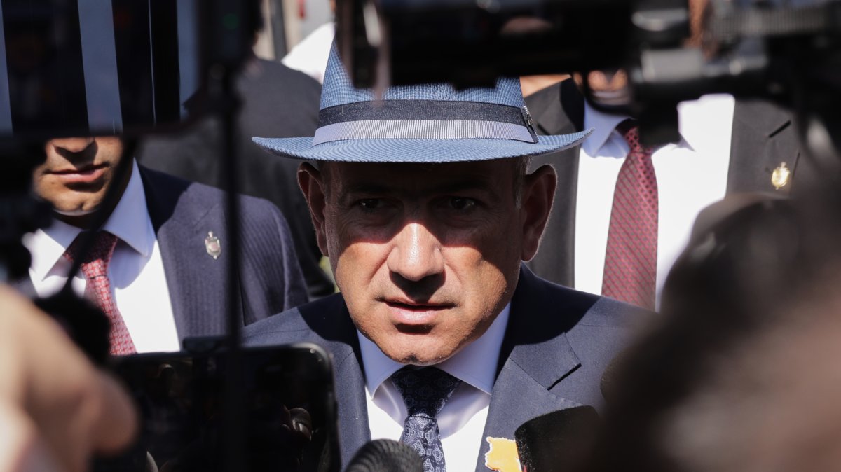 Armenian Prime Minister Nikol Pashinyan speaks to journalists after voting at a polling station during the parliamentary election in Yerevan, Armenia, Sunday, June 7, 2026. (AP Photo/Anthony Pizzoferrato)
