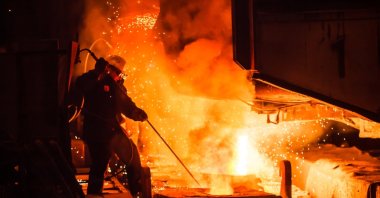 Steel production in electric furnaces. (Shutterstock Photo)
