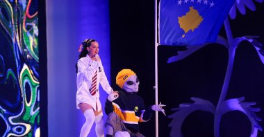 American singer Katy Perry on stage during the 6th edition of the Sunny Hill music festival, Pristina, Kosovo, July 31, 2026. (Reuters Photo)
