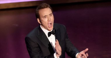 Nicholas Cage presents the nominees for the Oscar for Best Actor during the Oscars show, Los Angeles, California, U.S., March 10, 2024. (Reuters Photo)