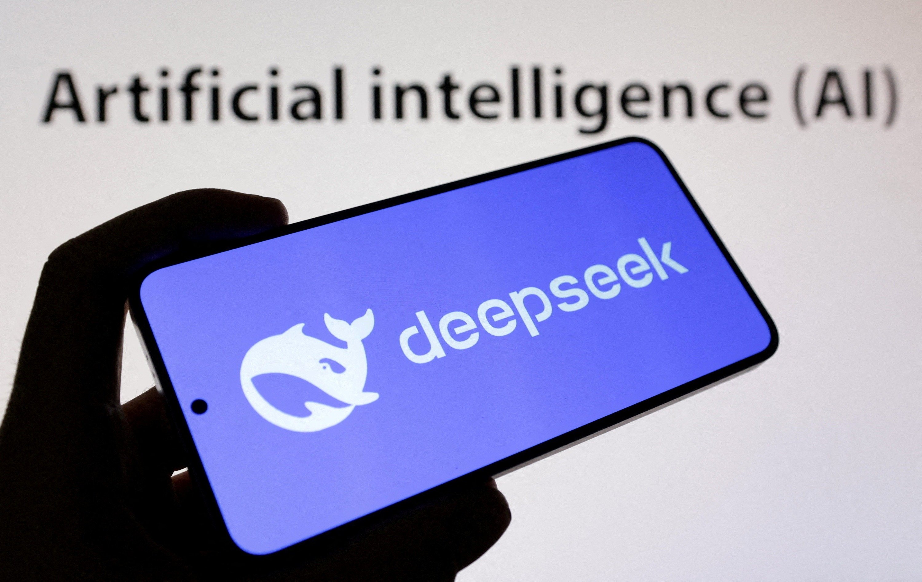 The DeepSeek logo and words reading 