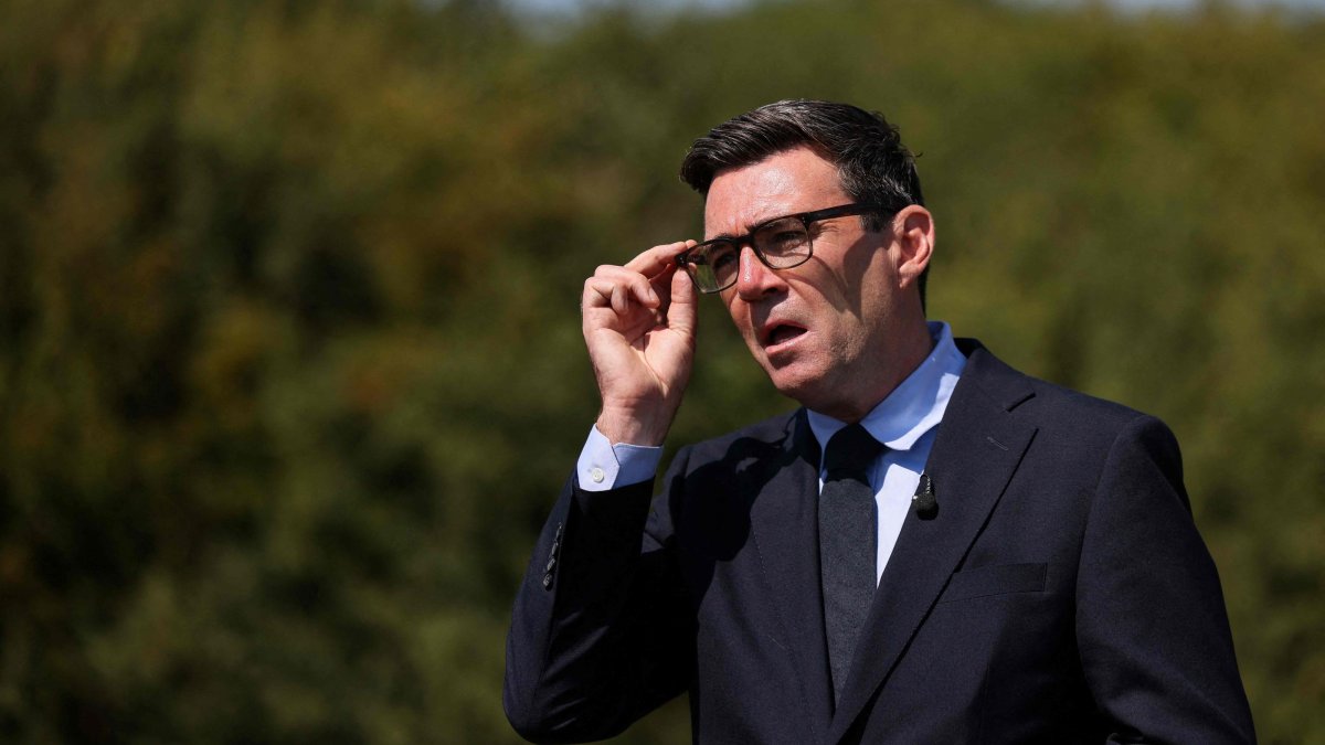 Britain's Prime Minister Andy Burnham speaks to the media in Dover, U.K., Aug. 2, 2026. (AFP Photo)